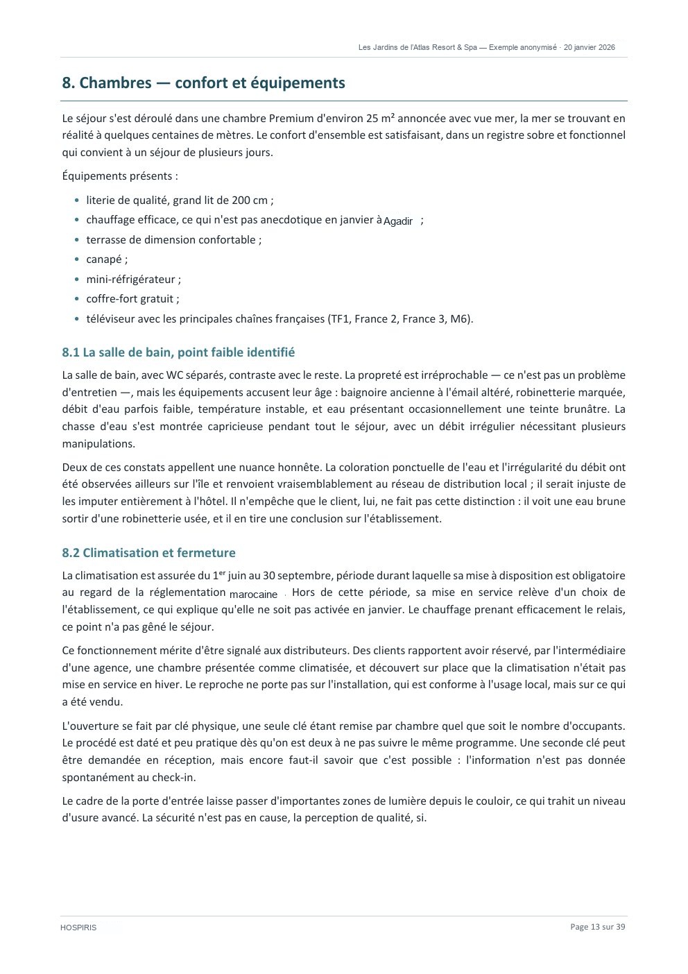 Analyse d’un moment du séjour — rapport HOSPIRIS anonymisé